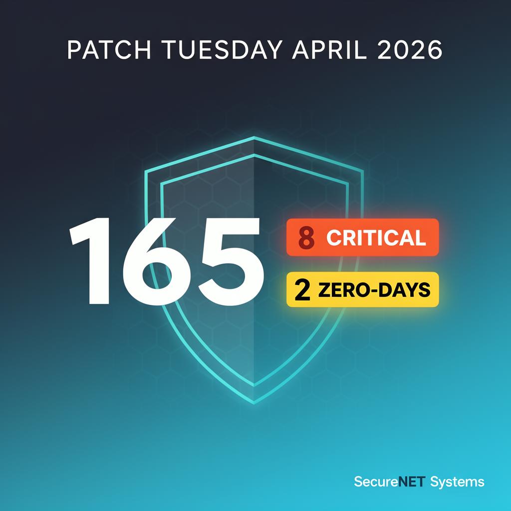 Patch Tuesday aprilie 2026: 165 vulnerabilitati, 2 zero-days, ce patch-uim azi